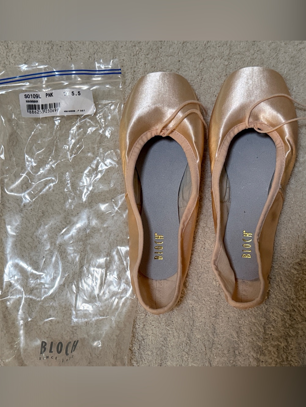 Bloch Rose Gold Satin Ballet Flats